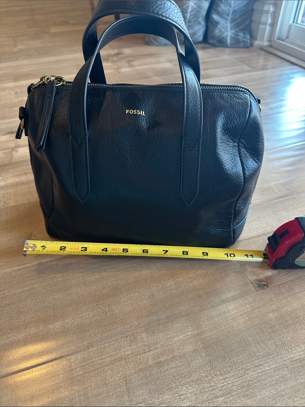 Fossil Black Leather Top-Handle Satchel - Picture 2 of 7